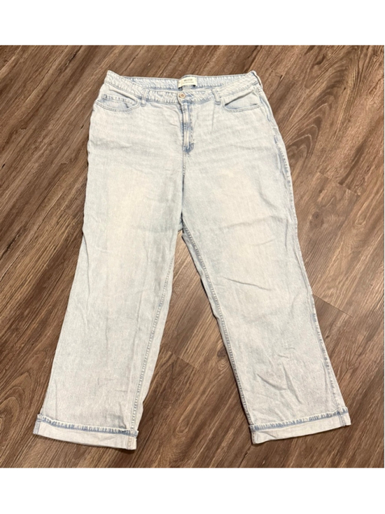 Hollister Denim - Hollister Women’s Ultra High-Rise Baggy Jeans Sz 18L Light Wash Wide Leg Cropped